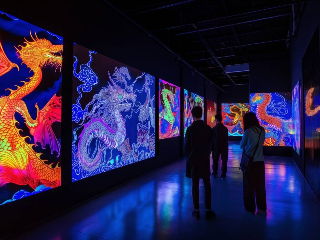 Exposições imersivas em São Paulo, como Luminiscence e Dopamine Land