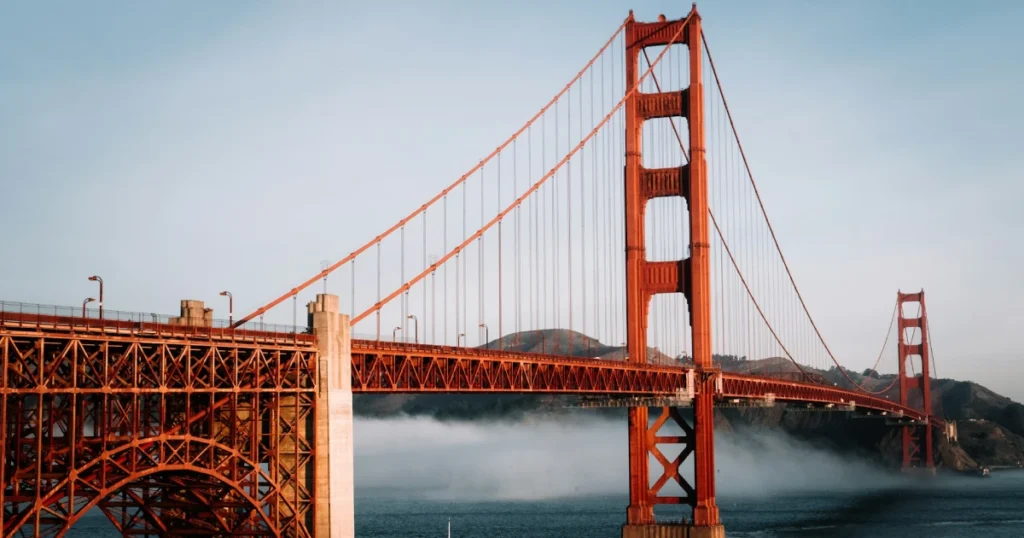 Vista panorâmica da Golden Gate Bridge em São Francisco