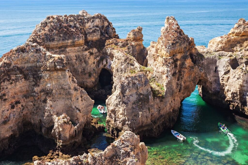 Vista panorâmica das praias deslumbrantes de Lagos, Algarve, Portugal
